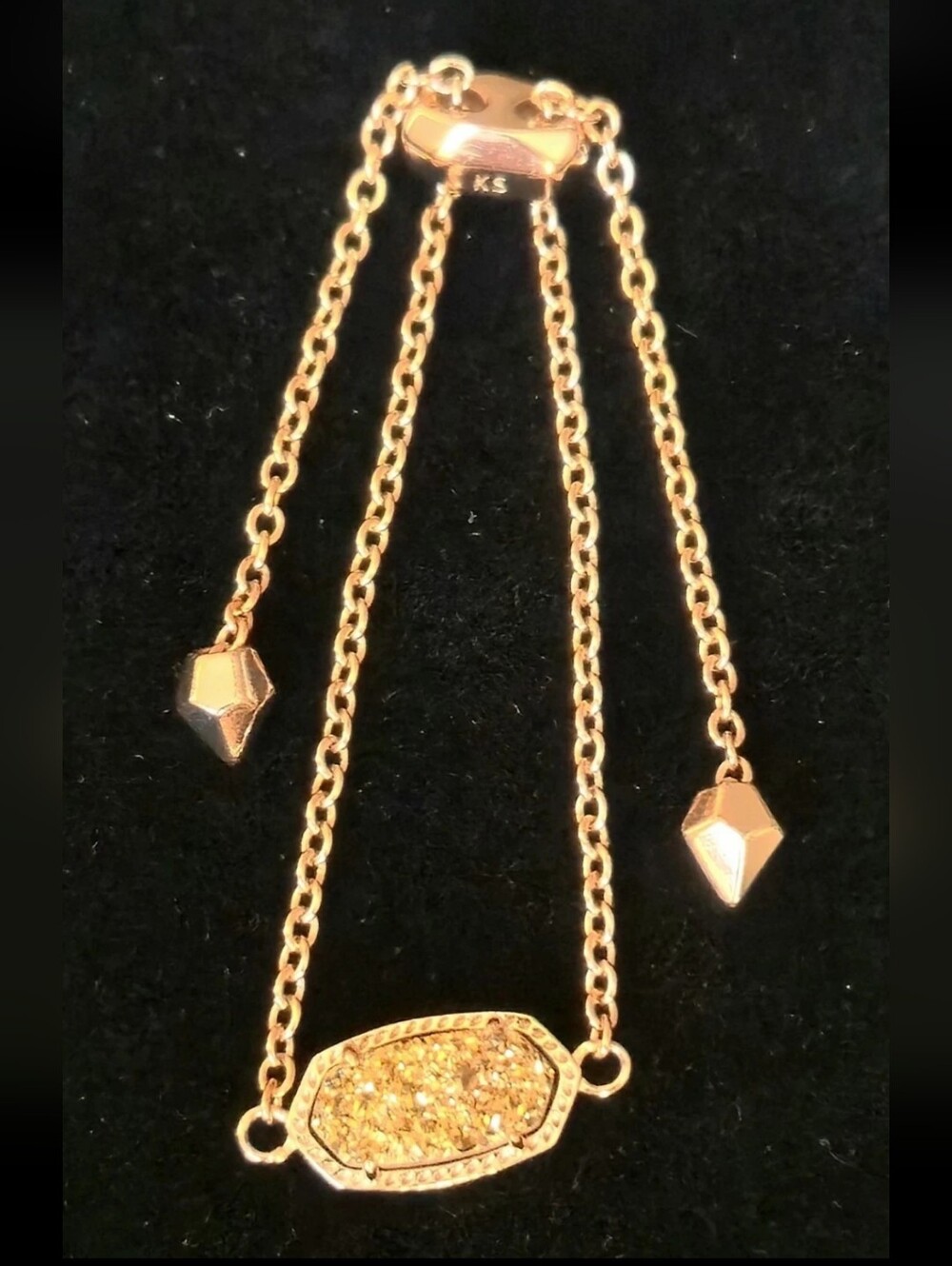 Kendra Scott Elaina Rose Gold Plated Sparkly Druzy Stone Adjustable Bracelet